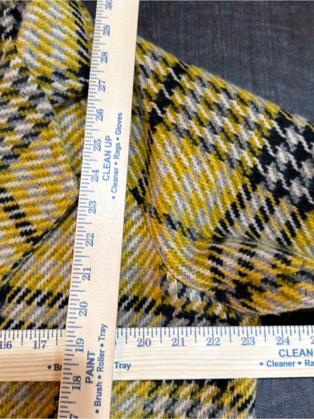 Huachen Women’s Yellow Plaid Double-Breasted Coat - Bright Yellow Sz XL - Picture 4 of 7